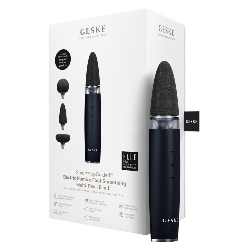 Geske Smartappguided Electric Pumice Foot Smoothing Multi-pen | 8 In 1 - Black In Black