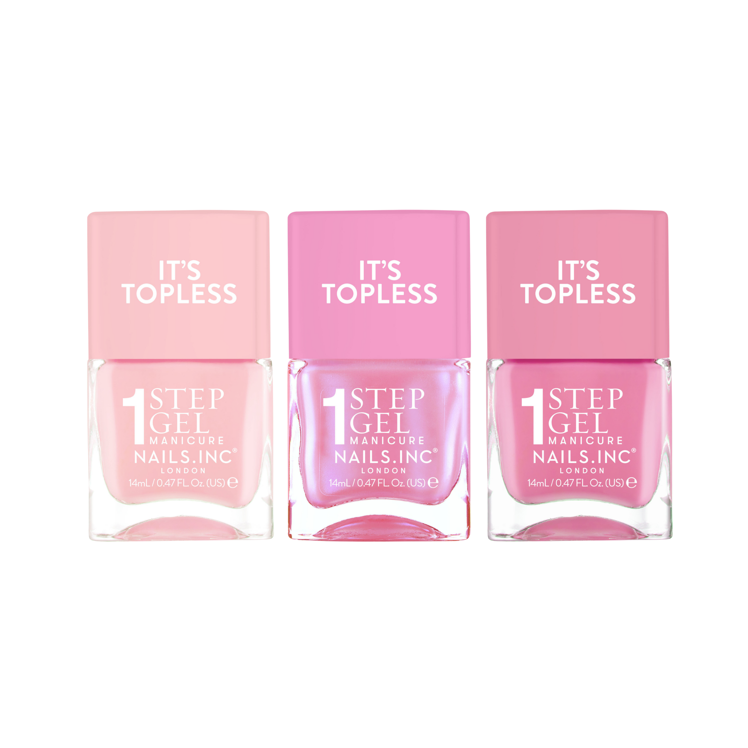 Nails Inc. It's Topless 1 Step Gel-Like Manicure Nail Polish Set #1
