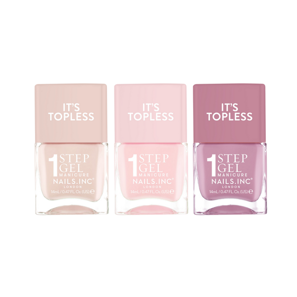 Nails Inc. It's Topless Nudes 1-Step Gel-Like Manicure Nail Polish Set #1