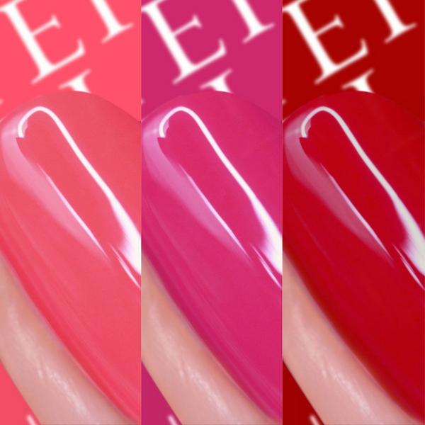 Nails Inc. It's Topless Reds 1-Step Gel-Like Manicure Nail Polish Set #3