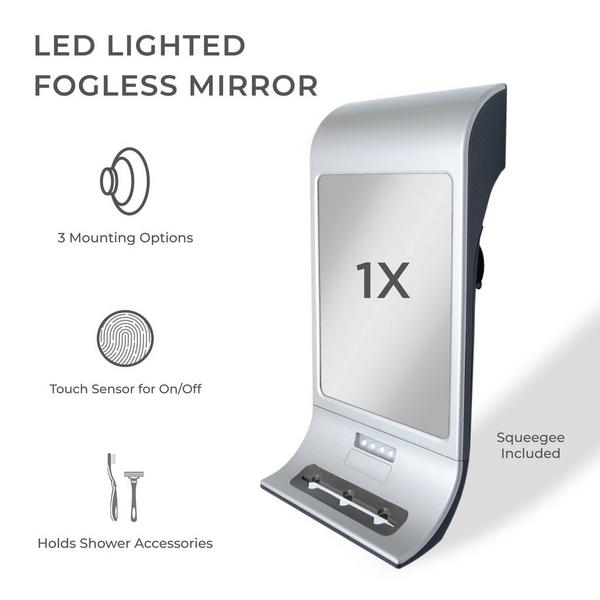Zadro LED Lighted Fogless Shower Mirror with Suction Cup & Holder #3