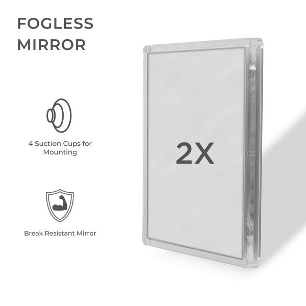 Zadro Fogless Shower Mirror with 2X Magnification, Suction Mount #3