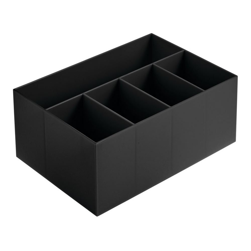 Idesign 5-section Divided Vanity Organizer For Cosmetic Storage - Black In Black