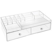 Divided Makeup Organizer with Drawers for Bathroom Countertop