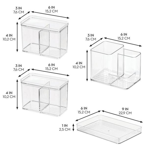 iDesign Plastic Makeup Organizer Set for Countertops and Drawers #3