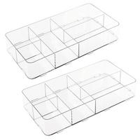 Interlocking 5-Section Plastic Drawer Organizer