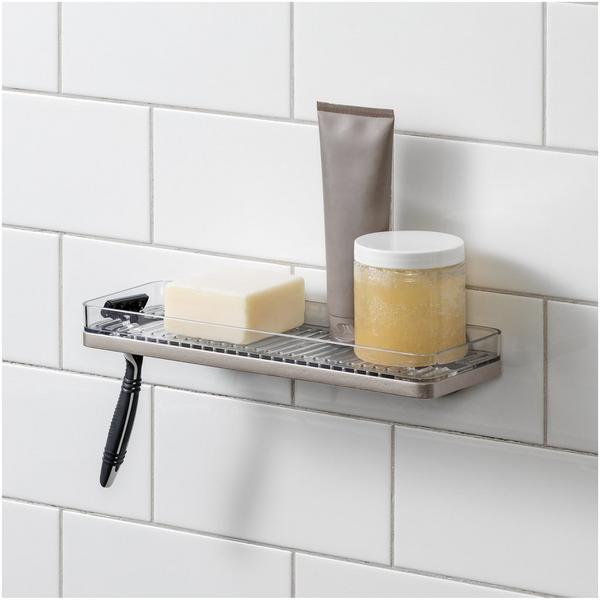 iDesign Self-Adhesive Shower Shelf with Razor Holder #4