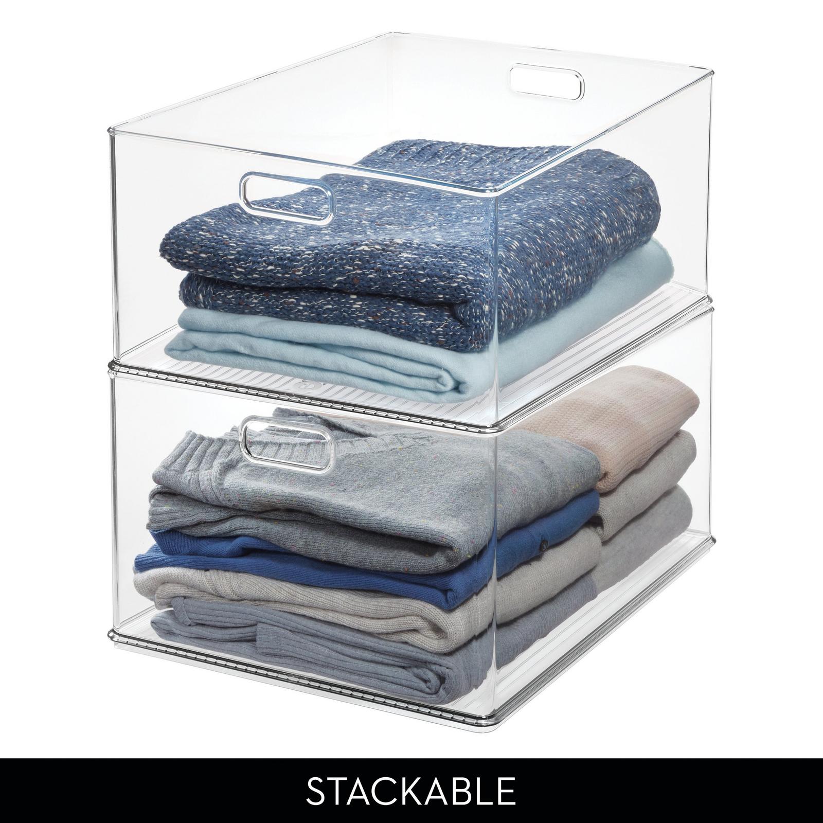 Stackable Plastic Storage Bin with Handles