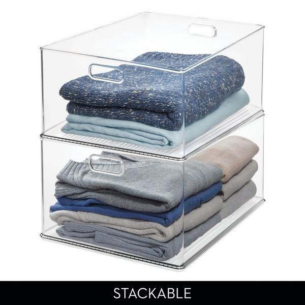 iDesign Stackable Plastic Storage Bin with Handles #4