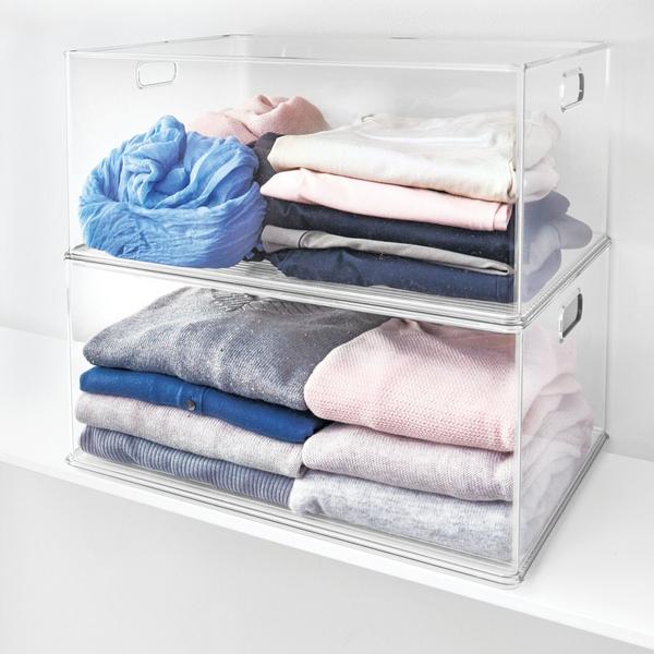 iDesign Stackable Plastic Storage Bin with Handles #6