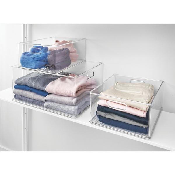 iDesign Stackable Plastic Storage Bin with Handles #7