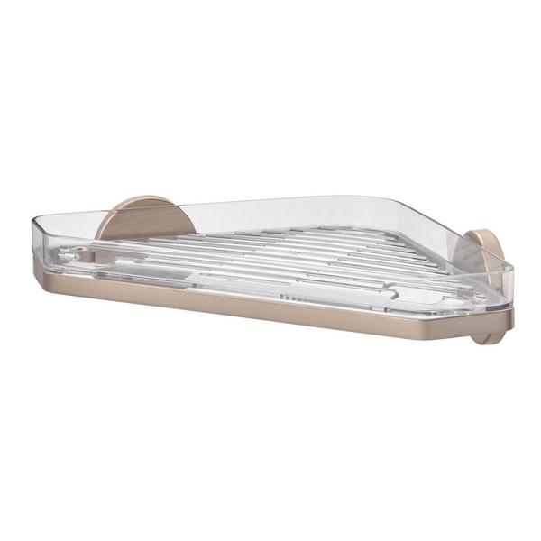 iDesign Self-Adhesive Corner Shower Shelf with Razor Holder #1