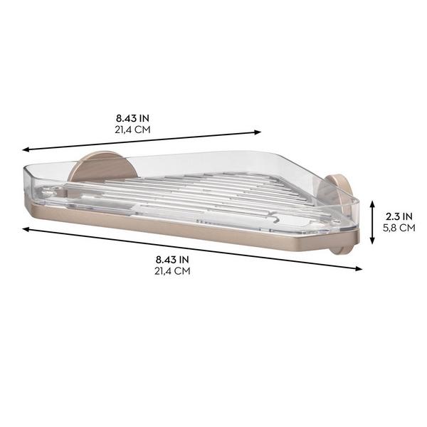 iDesign Self-Adhesive Corner Shower Shelf with Razor Holder #3