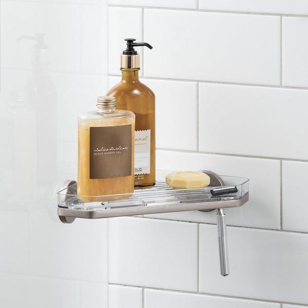 iDesign Self-Adhesive Corner Shower Shelf with Razor Holder #4
