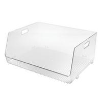 Stackable Open-Front Storage Bin with Handles