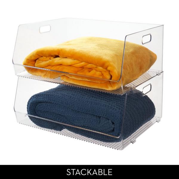 iDesign Stackable Open-Front Storage Bin with Handles #5