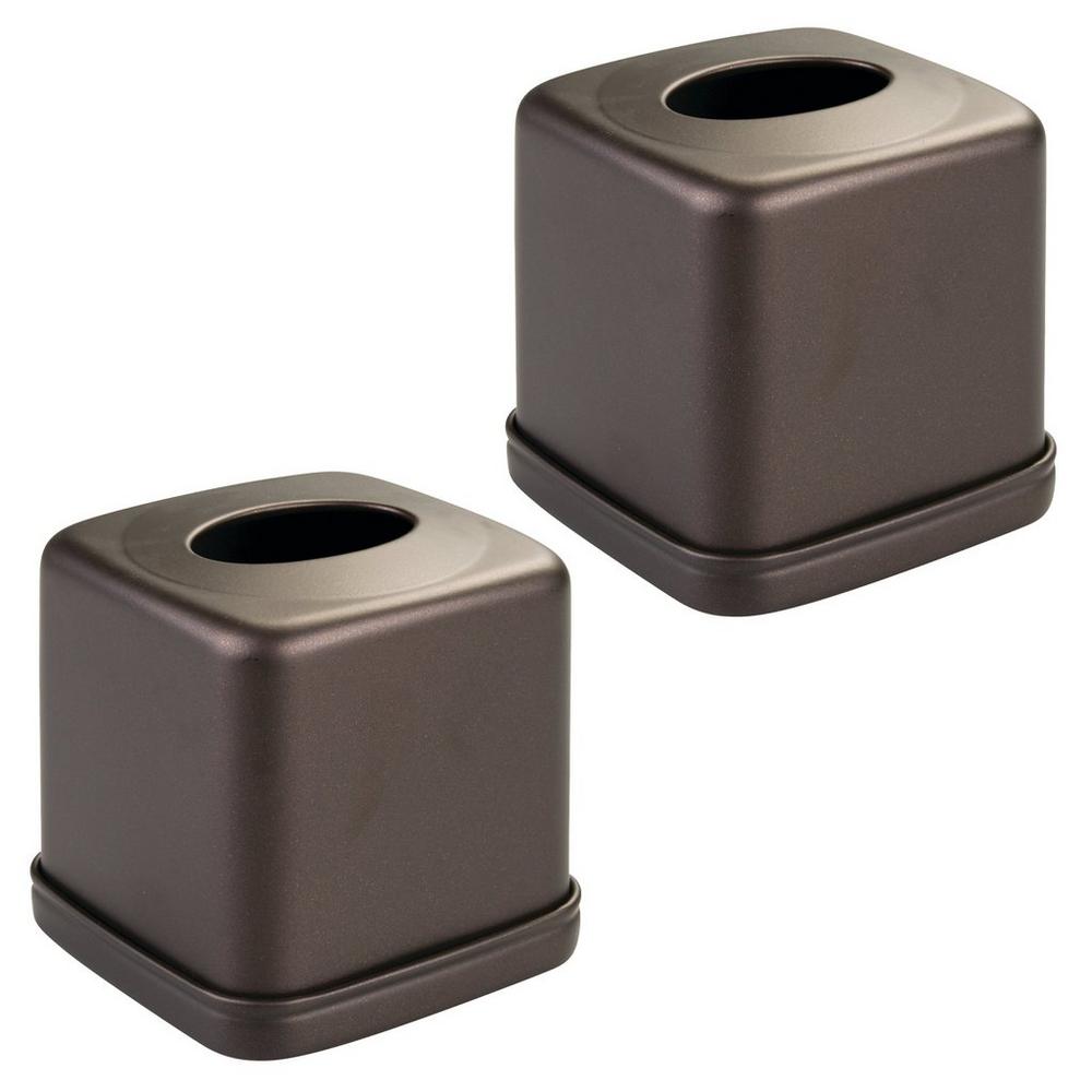 Idesign Square Tissue Box Cover For Bathroom - Bronze In Brown