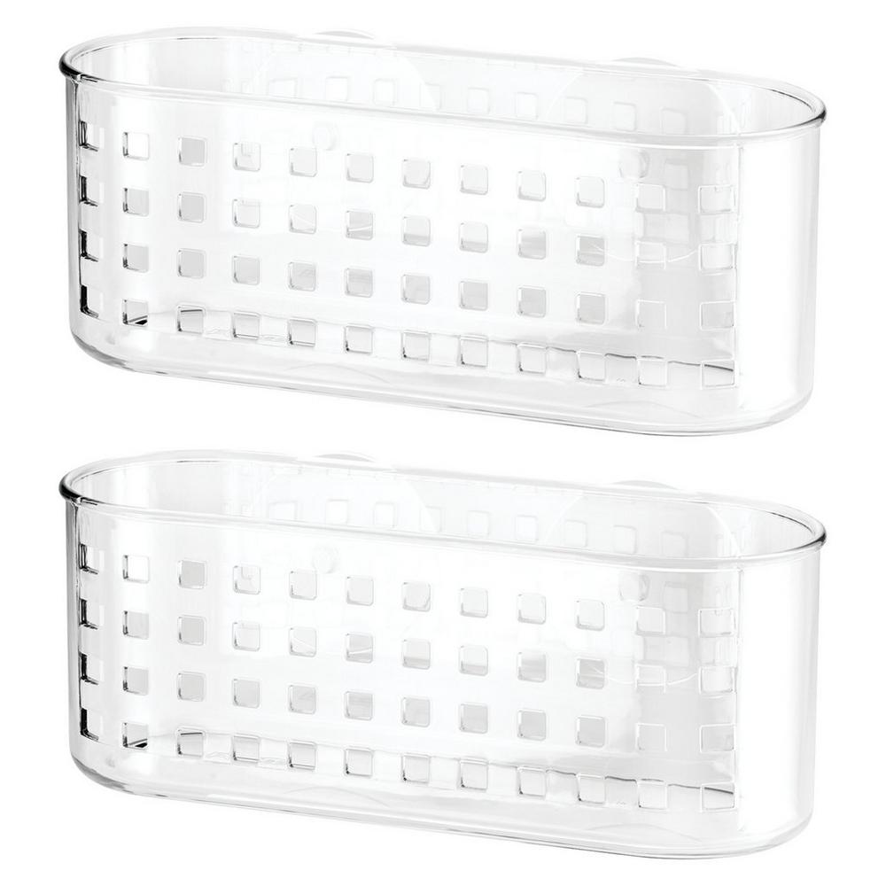 iDesign Plastic Suction Shower Basket for Bathroom
