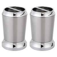 Brushed Chrome Stainless Steel Toothbrush Holder