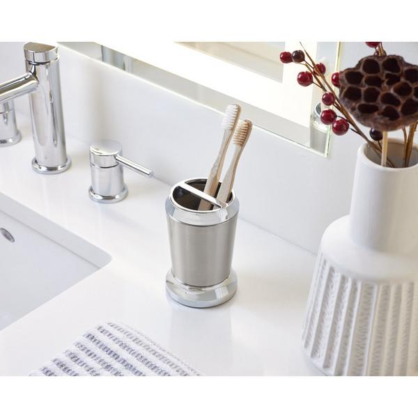 iDesign Brushed Chrome Stainless Steel Toothbrush Holder #6
