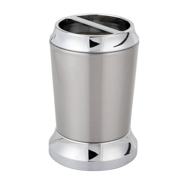 iDesign Brushed Chrome Stainless Steel Toothbrush Holder #7
