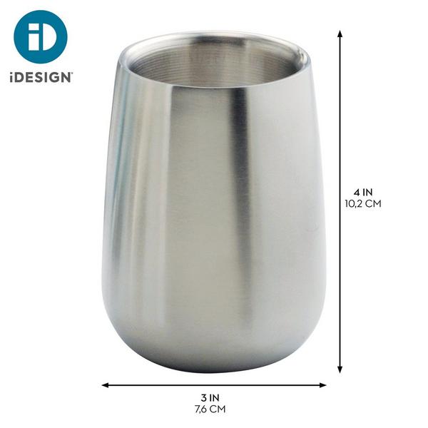 iDesign Brushed Stainless Steel Bathroom Tumbler #3