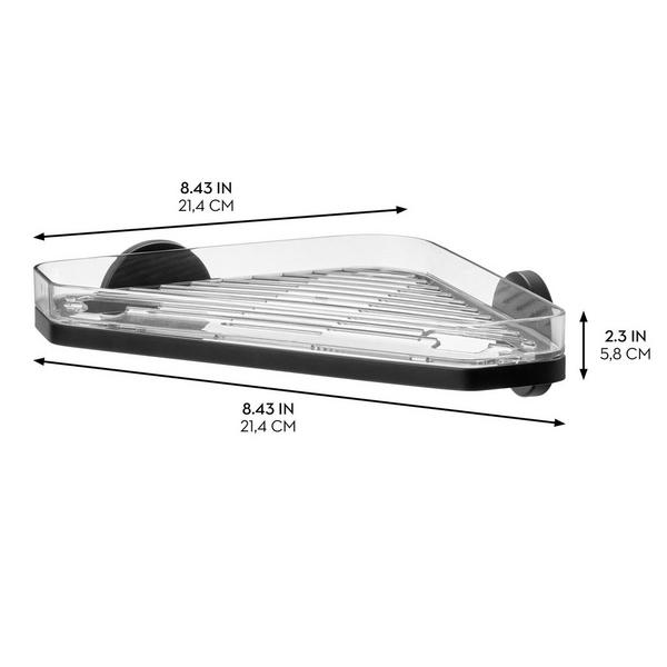 iDesign Self-Adhesive Corner Shower Shelf with Razor Holder #3