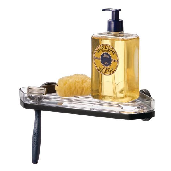 iDesign Self-Adhesive Corner Shower Shelf with Razor Holder #5