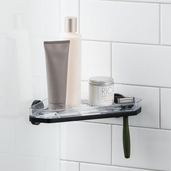 iDesign Self-Adhesive Corner Shower Shelf with Razor Holder #2