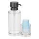 Clear/Black Mouthwash Caddy with Cup Holder 