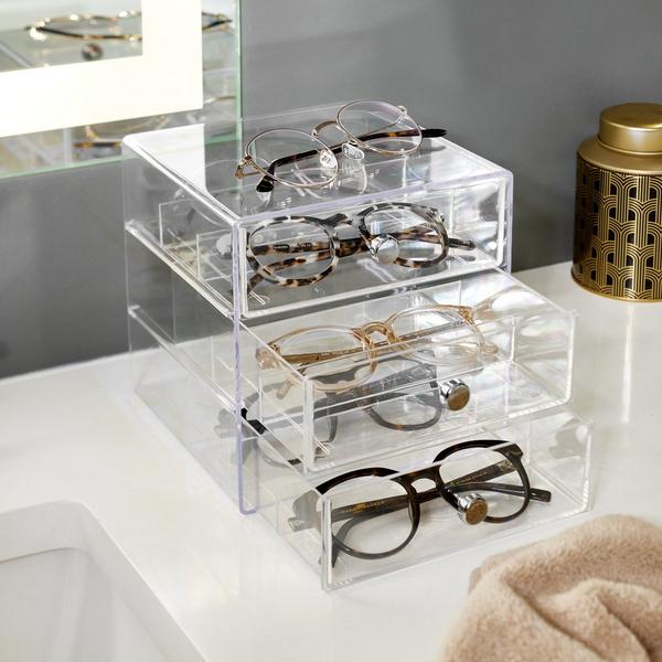 iDesign Divided 3-Drawer Stackable Organizer for Glasses #6