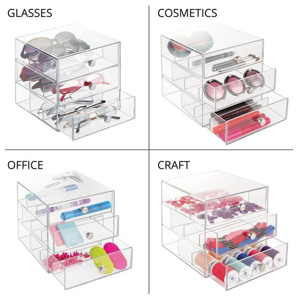 iDesign Divided 3-Drawer Stackable Organizer for Glasses #8