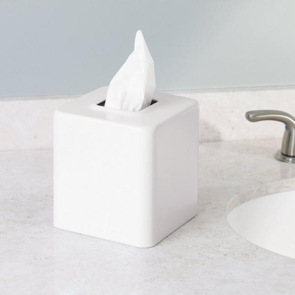 iDesign Metal Square Modern Tissue Box Cover Holder for Bathroom #4
