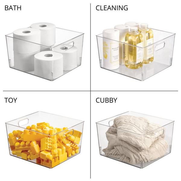 iDesign Large Plastic Bathroom Storage Organizer Bin with Handles #5