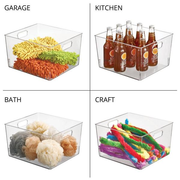 iDesign Large Plastic Bathroom Storage Organizer Bin with Handles #7