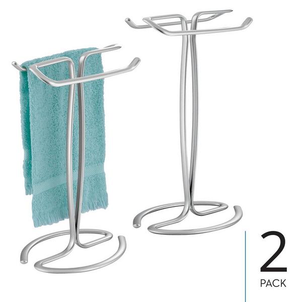 iDesign Chrome T-Shape Countertop Hand Towel Holder #2