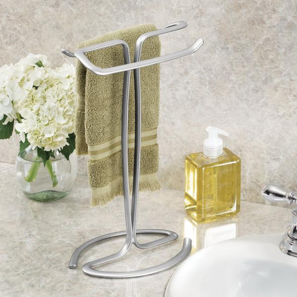 iDesign Chrome T-Shape Countertop Hand Towel Holder #7