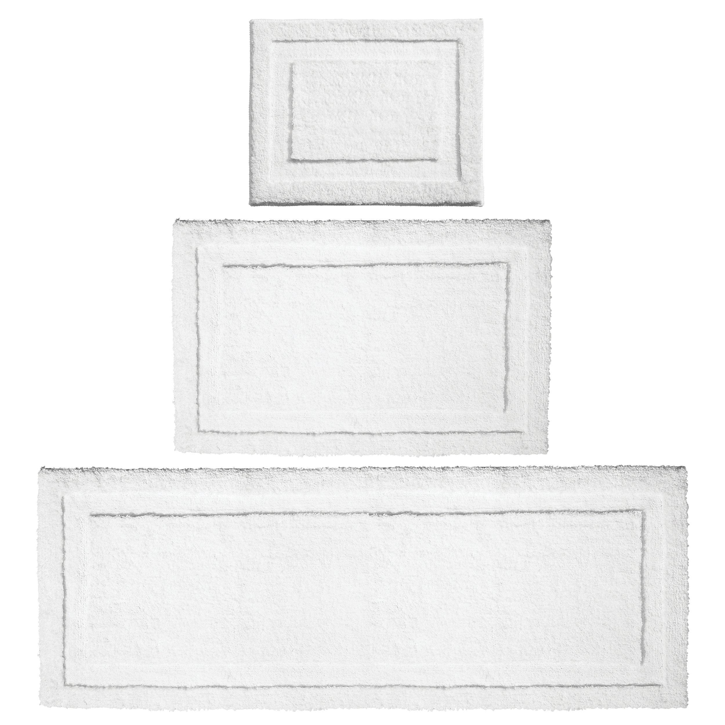 iDesign Bright White 3 Piece Microfiber Bath Mats #1