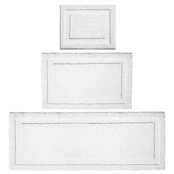 iDesign Bright White 3 Piece Microfiber Bath Mats #1