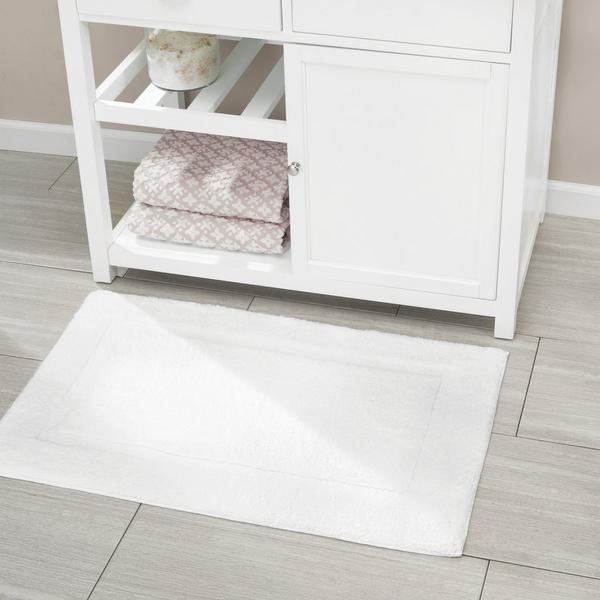 iDesign Bright White 3 Piece Microfiber Bath Mats #6