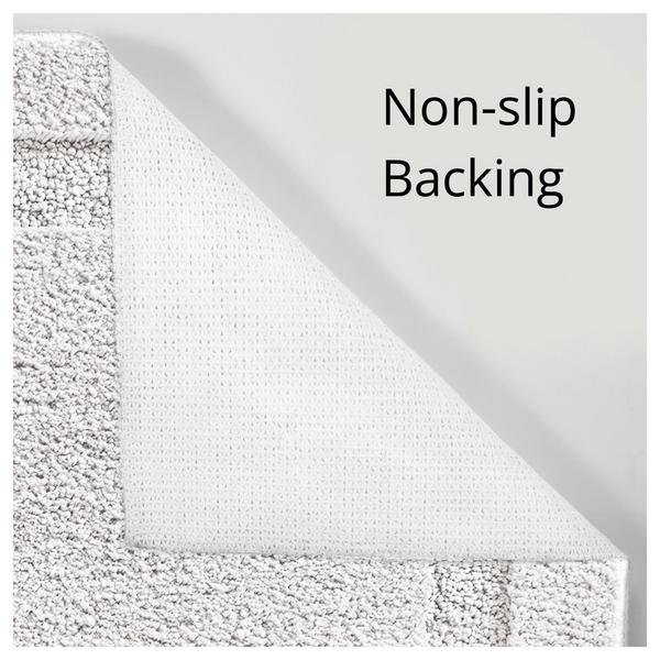 iDesign Bright White 3 Piece Microfiber Bath Mats #7
