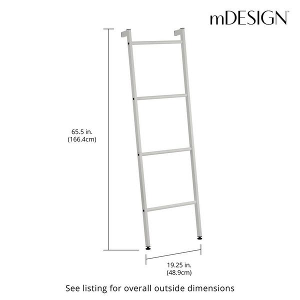 iDesign Light Gray Metal Blanket & Towel Wall Ladder Rack #2