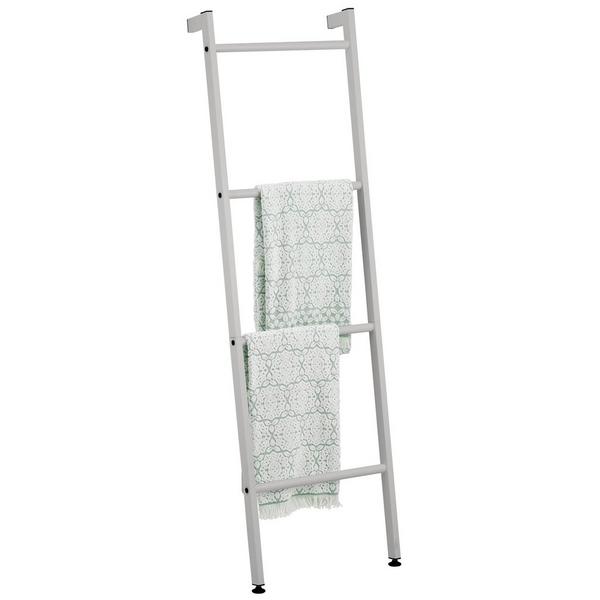 iDesign Light Gray Metal Blanket & Towel Wall Ladder Rack #4