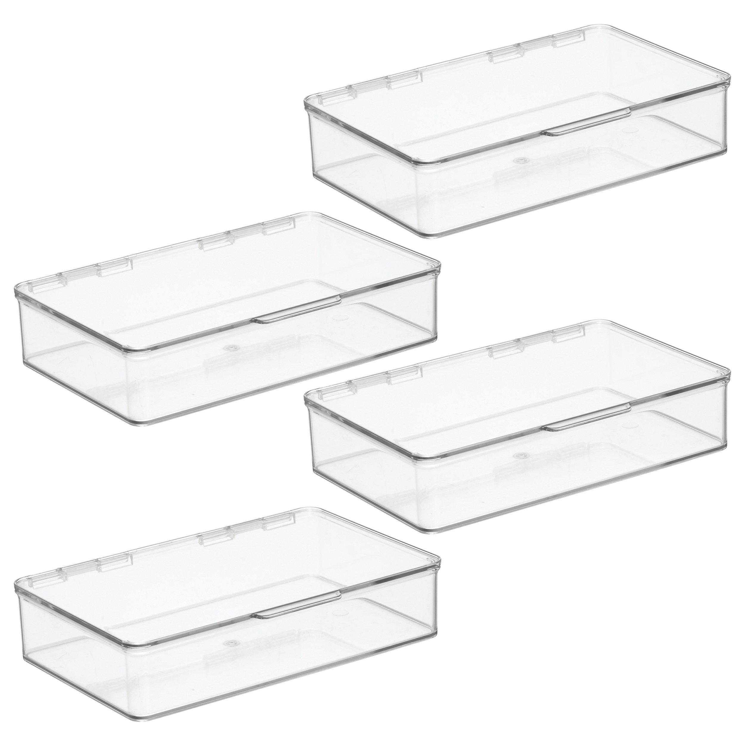 iDesign Plastic Hinged Lid Stackable Bathroom Organizer Bin #1