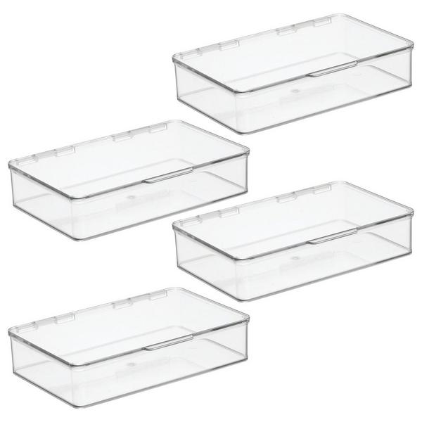 iDesign Plastic Hinged Lid Stackable Bathroom Organizer Bin #1