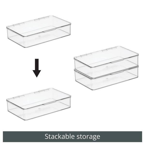 iDesign Plastic Hinged Lid Stackable Bathroom Organizer Bin #2