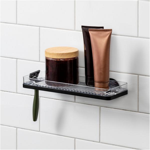 iDesign Self-Adhesive Shower Shelf with Razor Holder #4