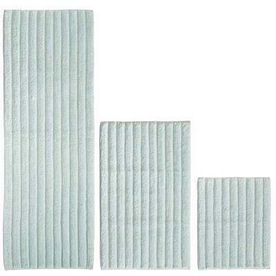 iDesign Water Blue Cotton 3 Piece Spa Mat Rug