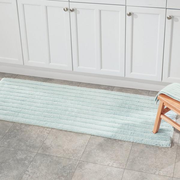 iDesign Water Blue Cotton 3 Piece Spa Mat Rug #8