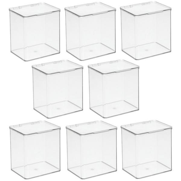 iDesign Plastic Bathroom Stacking Organizer Box with Hinged Lid #1